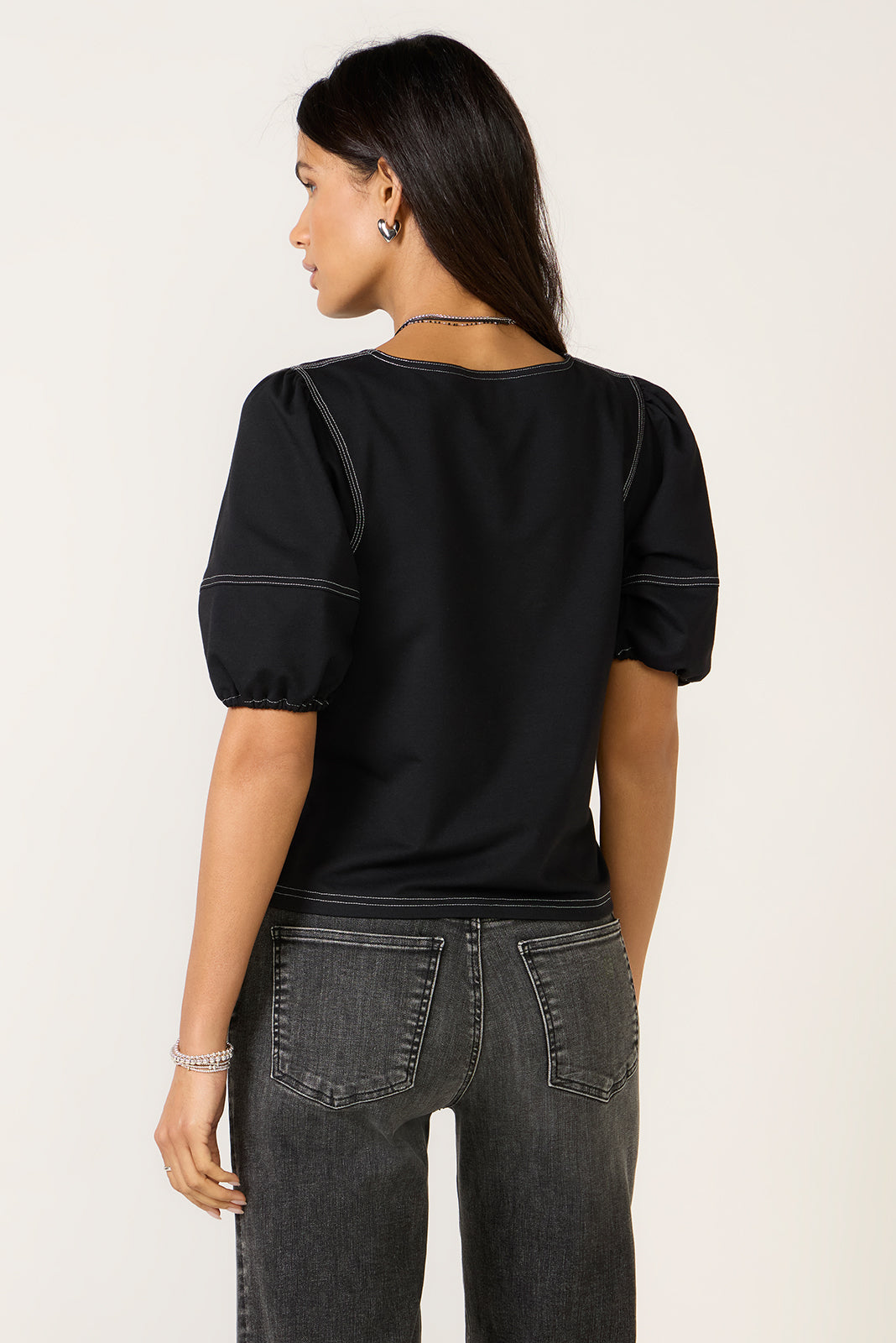 Memphis Contrast Stitch Top