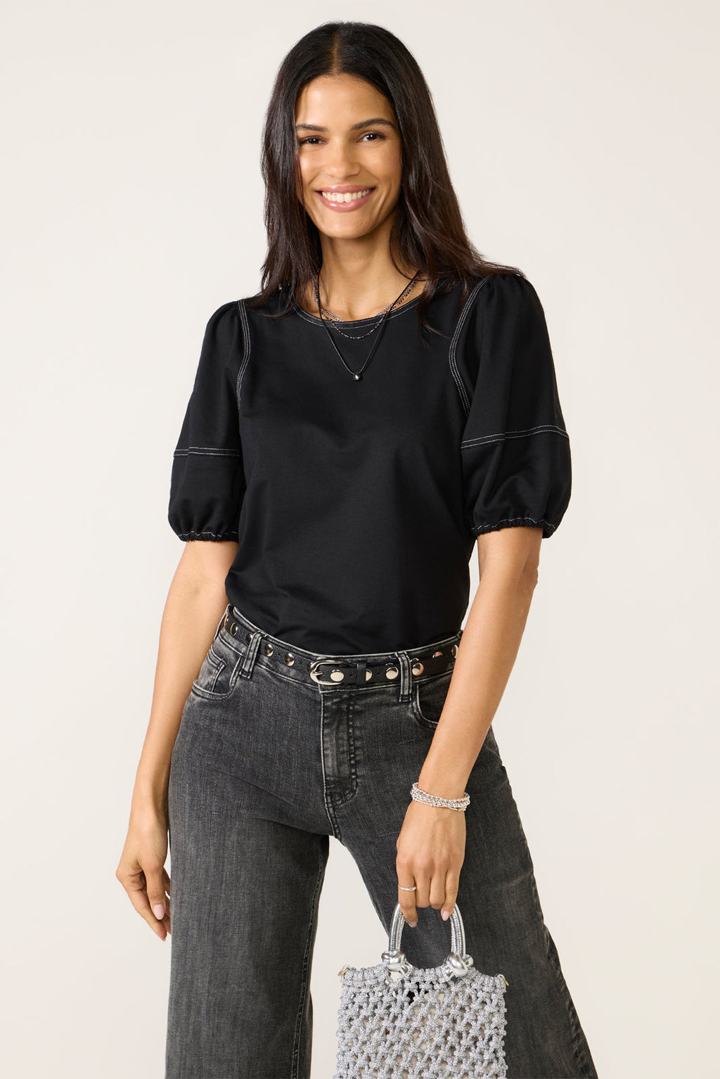 Memphis Contrast Stitch Top