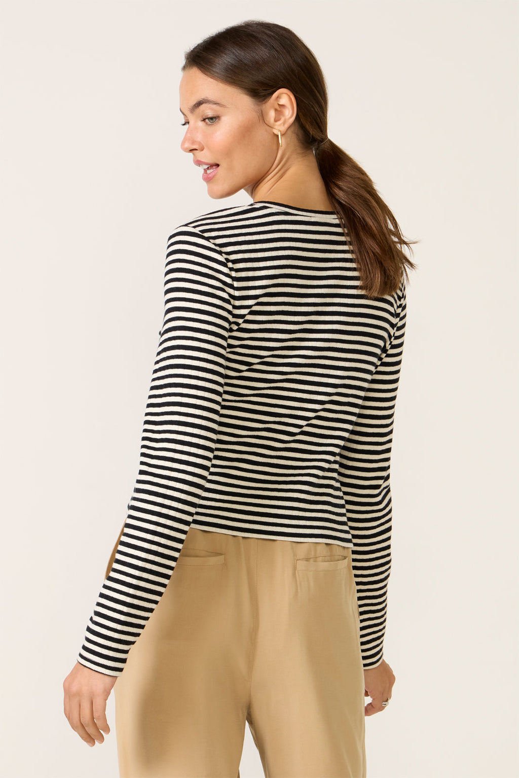 Kara Stripe Pointelle Top