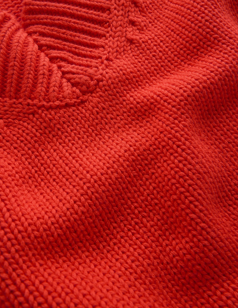 Lucy Cotton V-neck Sweater-Sunset Orange