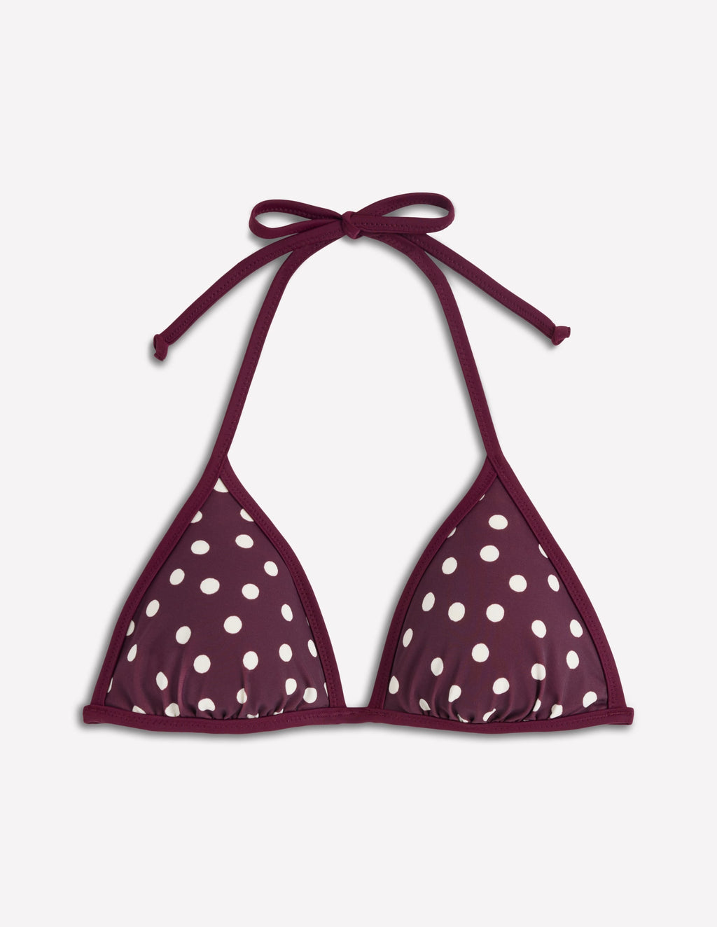 Symi Reversible Bikini Top-Chocberry, Stripe & Dot