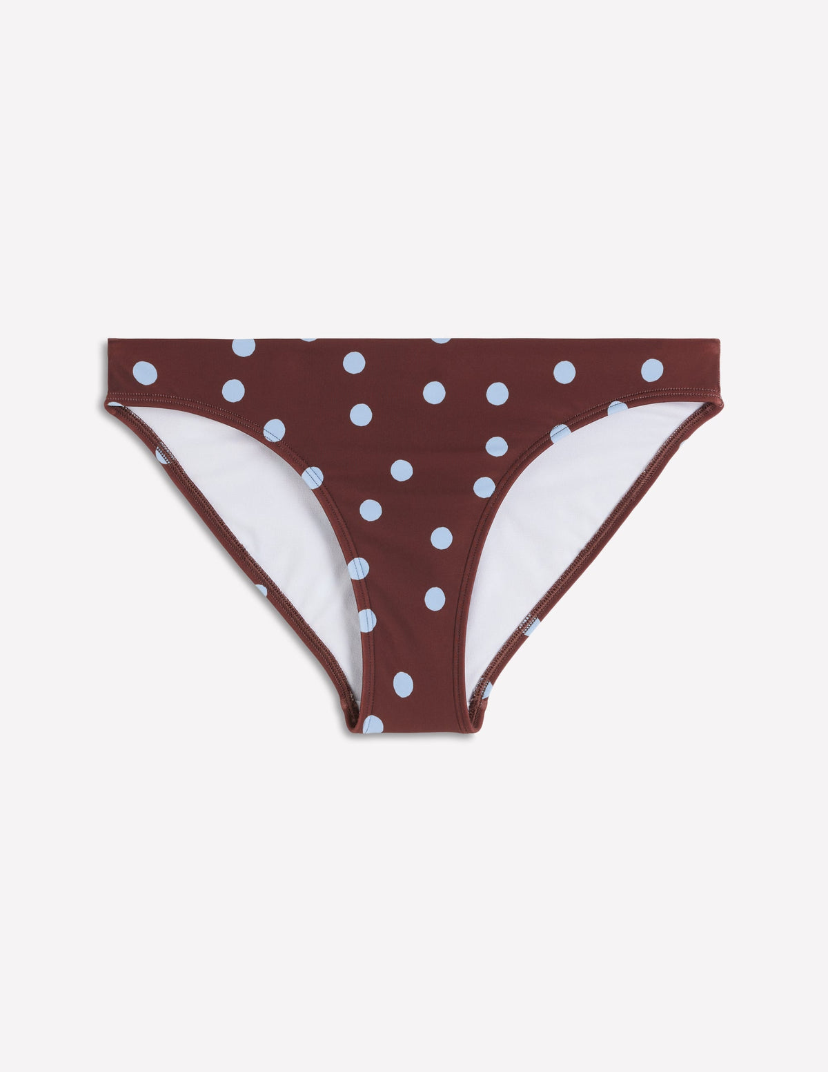 Classic Bikini Bottoms-Chocolate, Blue Painted Dot