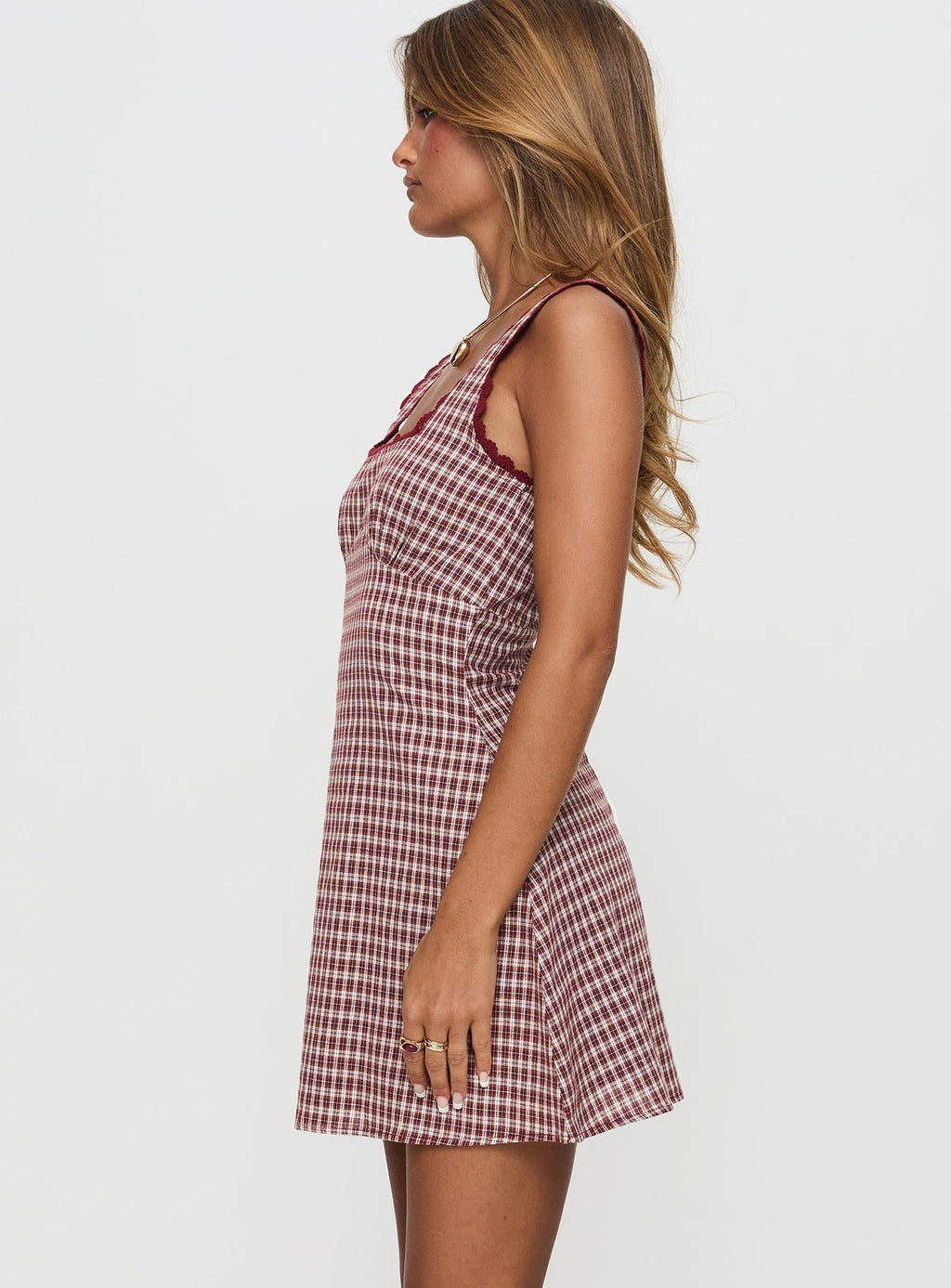 Dasha Mini Dress Red Check Tall