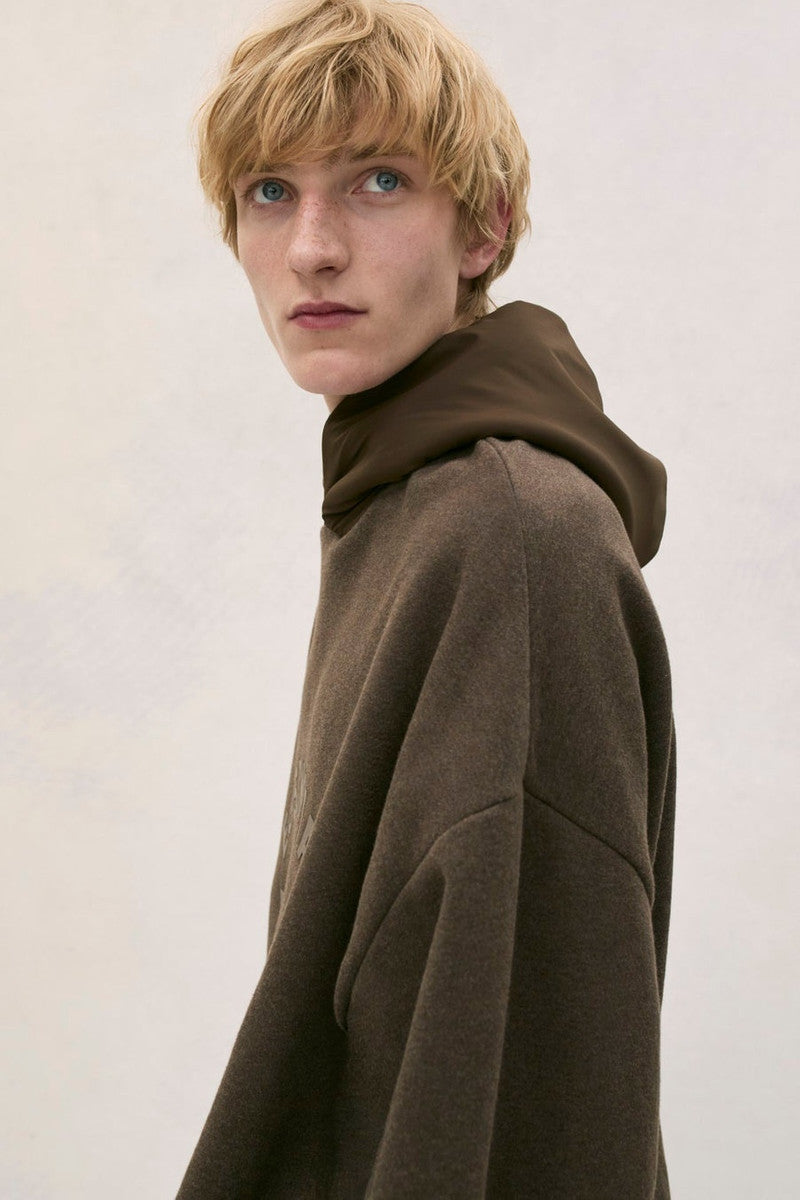 Fear of God Essentials Nylon Fleece Hoodie - Heather Wood