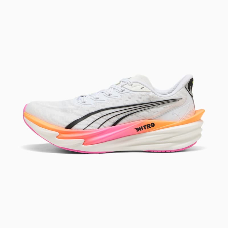 Deviate NITRO™ 4 Women's Road Running Shoes - PUMA White-Poison Pink-Glowing Red