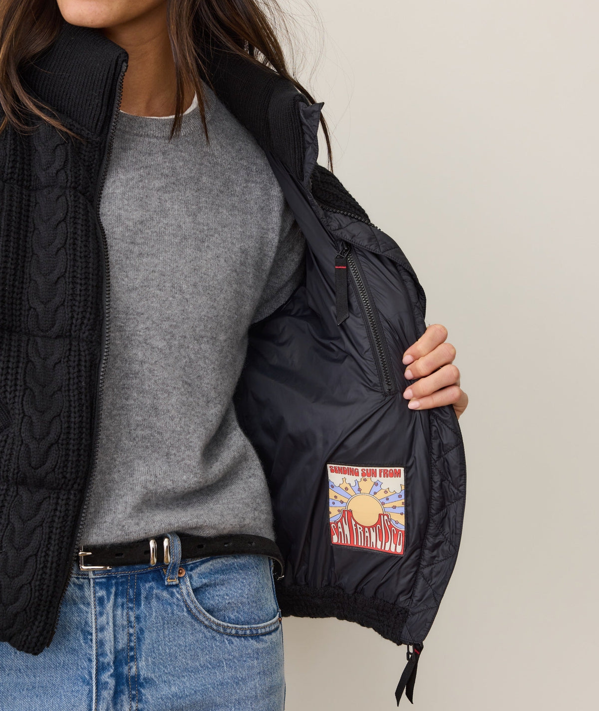 Alba Cable Knit Puffer