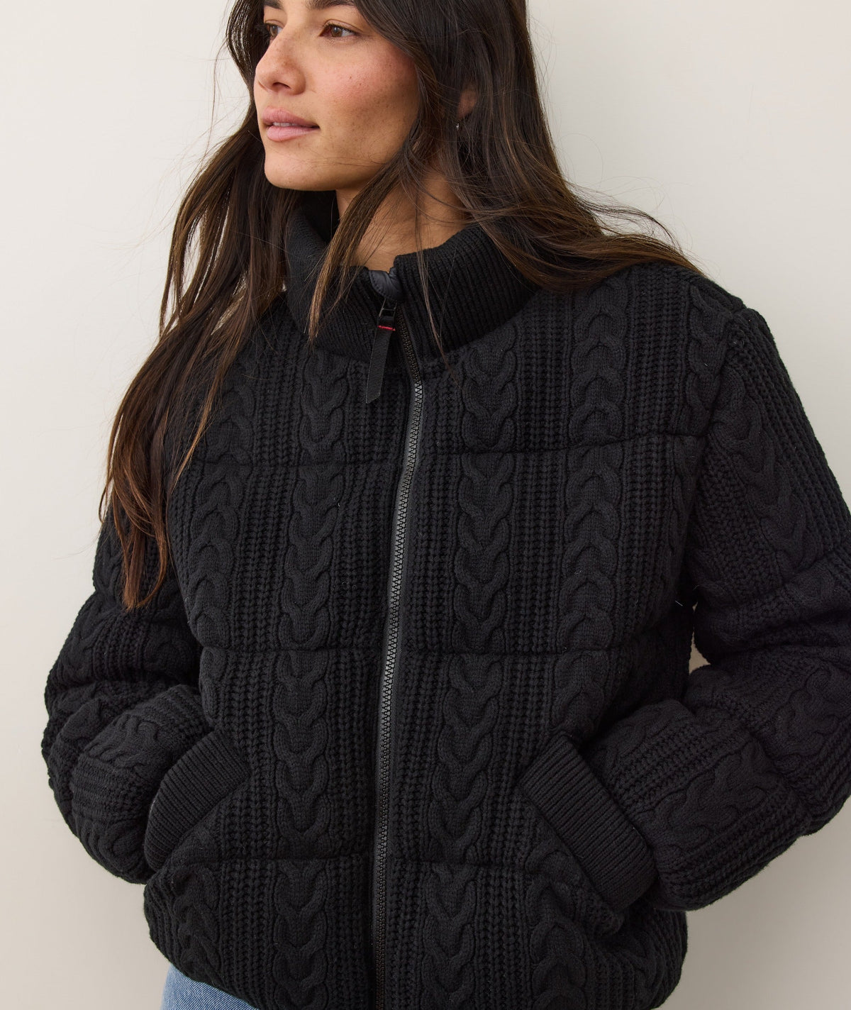 Alba Cable Knit Puffer