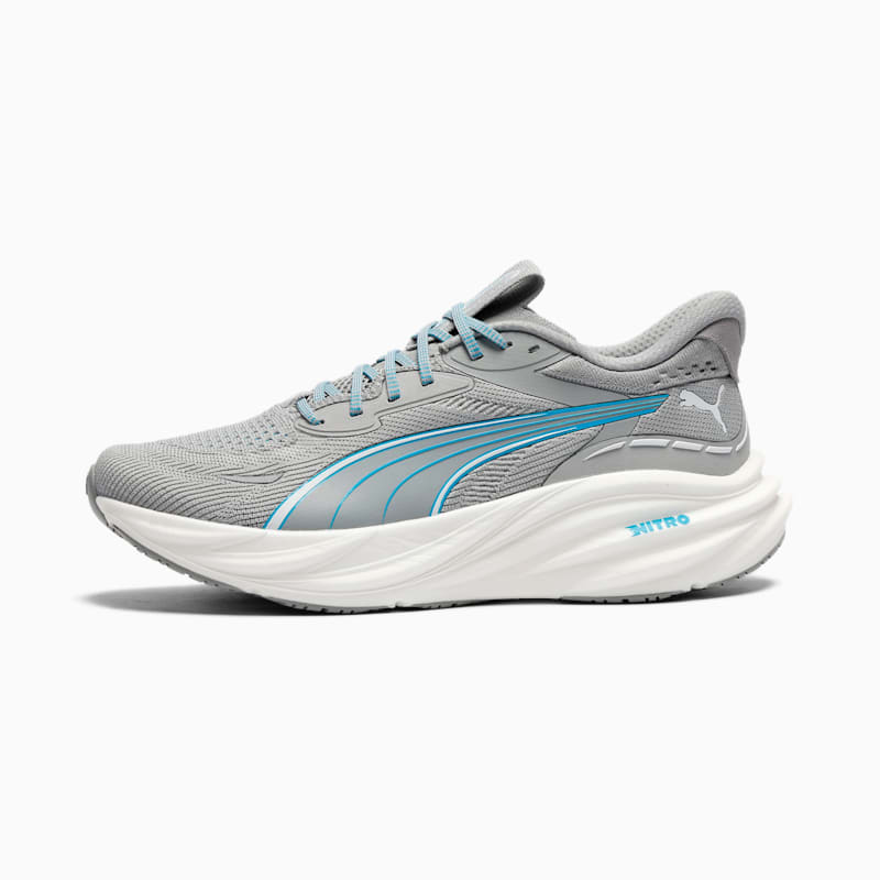 Magnify NITRO™ 3 Men's Road Running Shoes - Gray Echo-Speed Blue-PUMA White