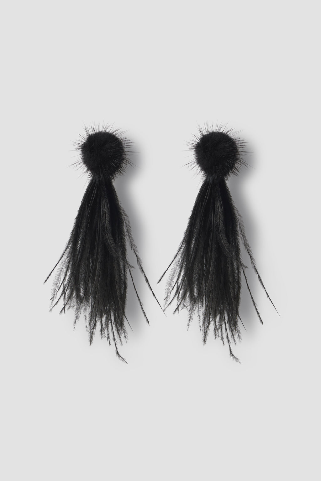 Feather Faux Mink Drop Earrings