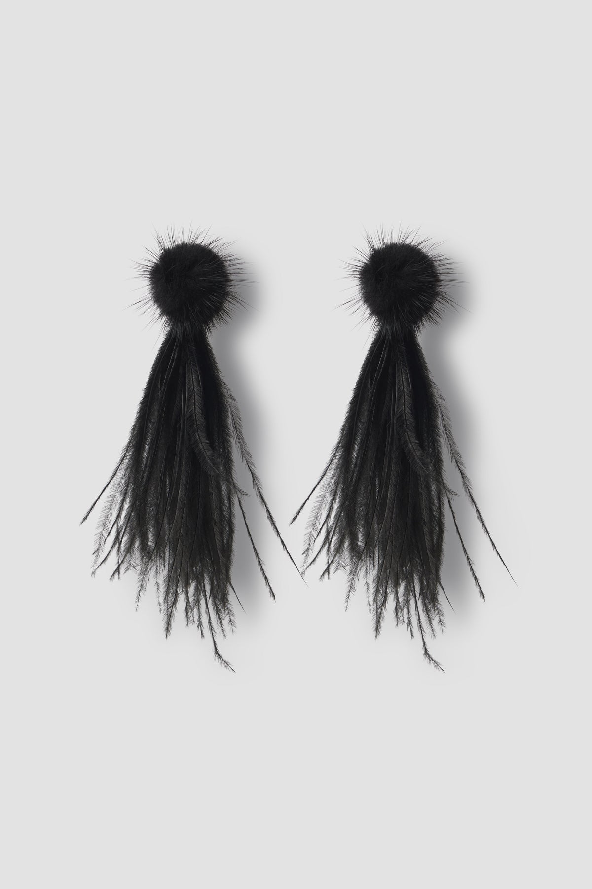 Feather Faux Mink Drop Earrings