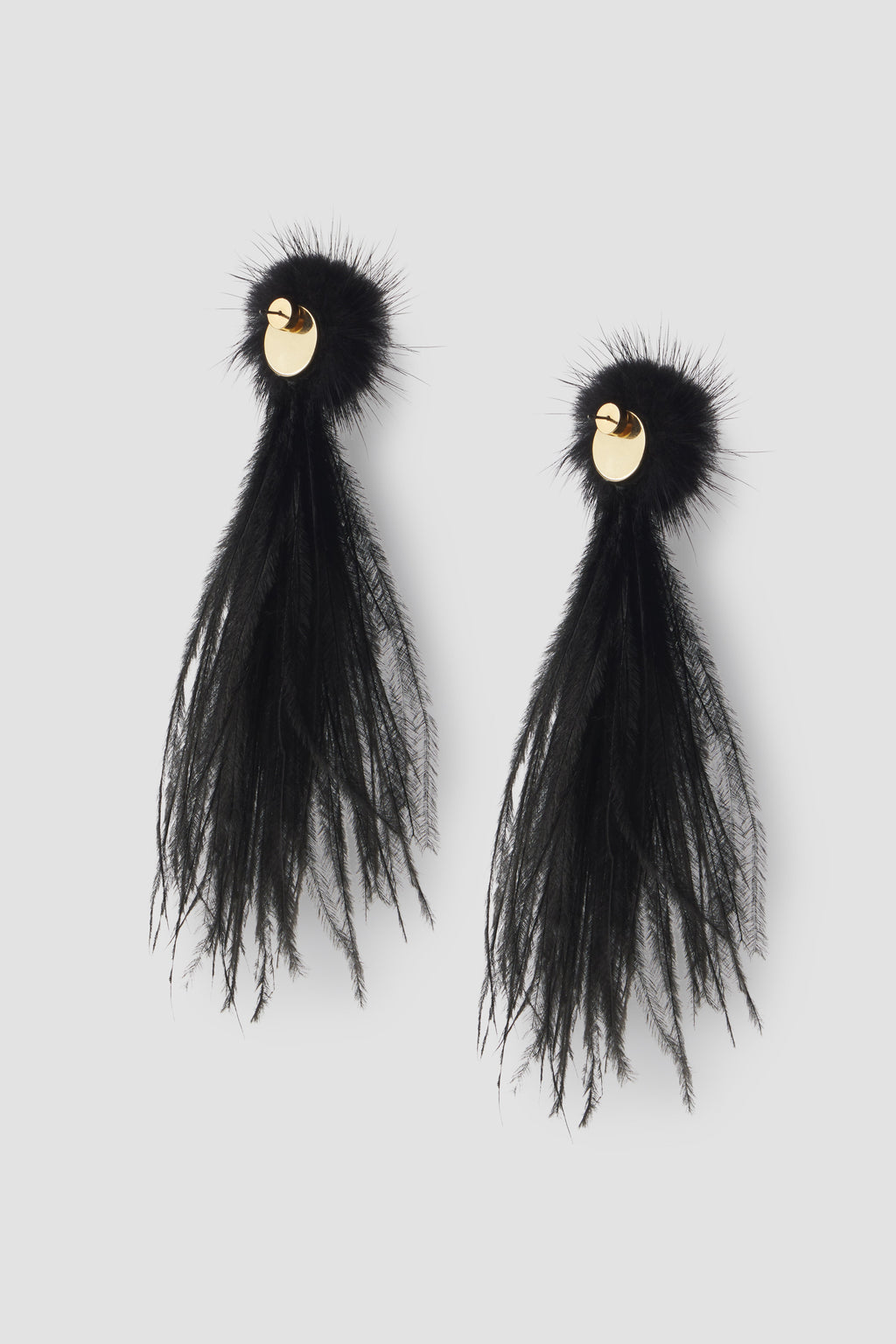 Feather Faux Mink Drop Earrings