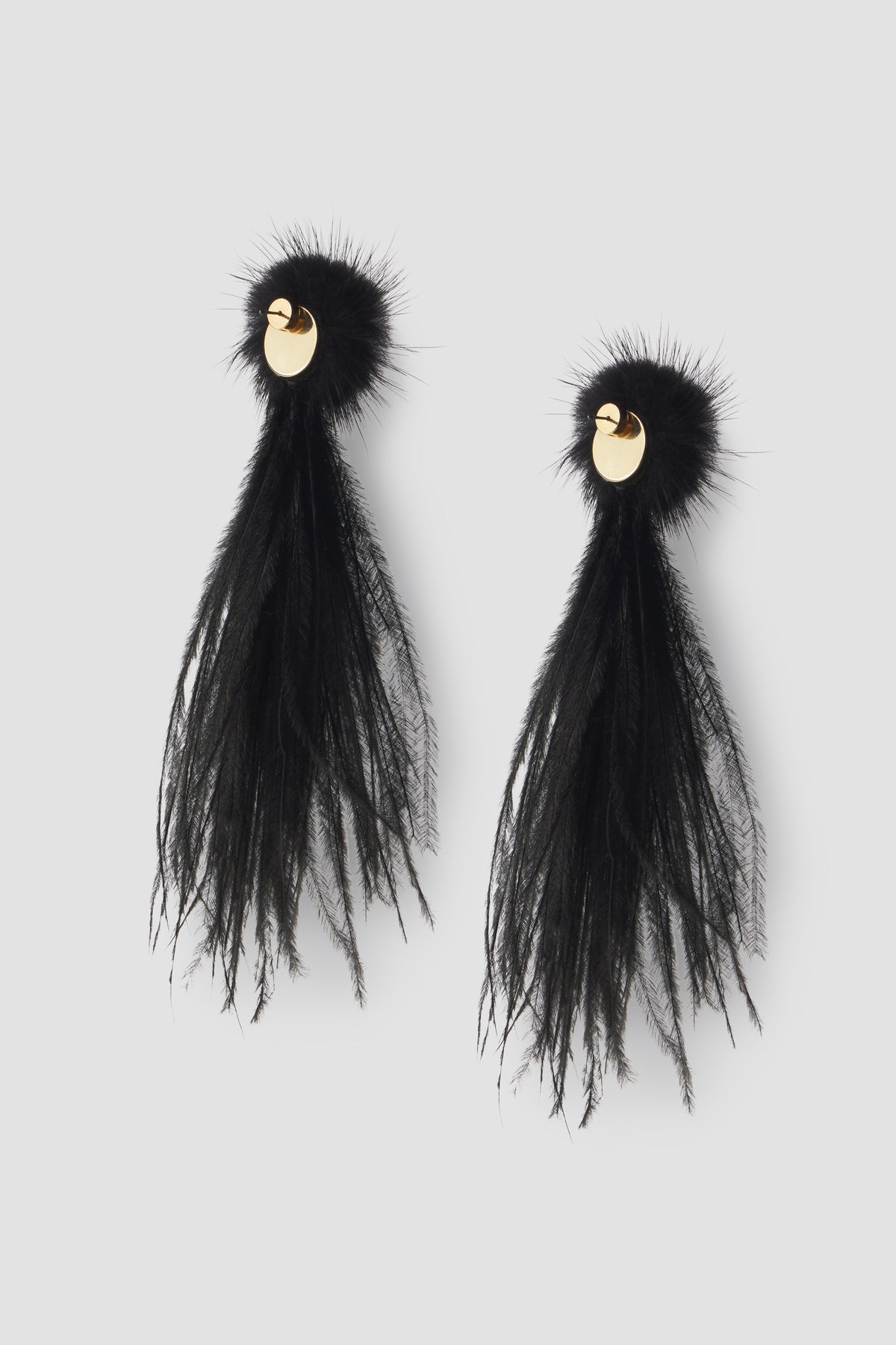 Feather Faux Mink Drop Earrings