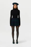 Suiting Plaid Pleated Mini Skirt