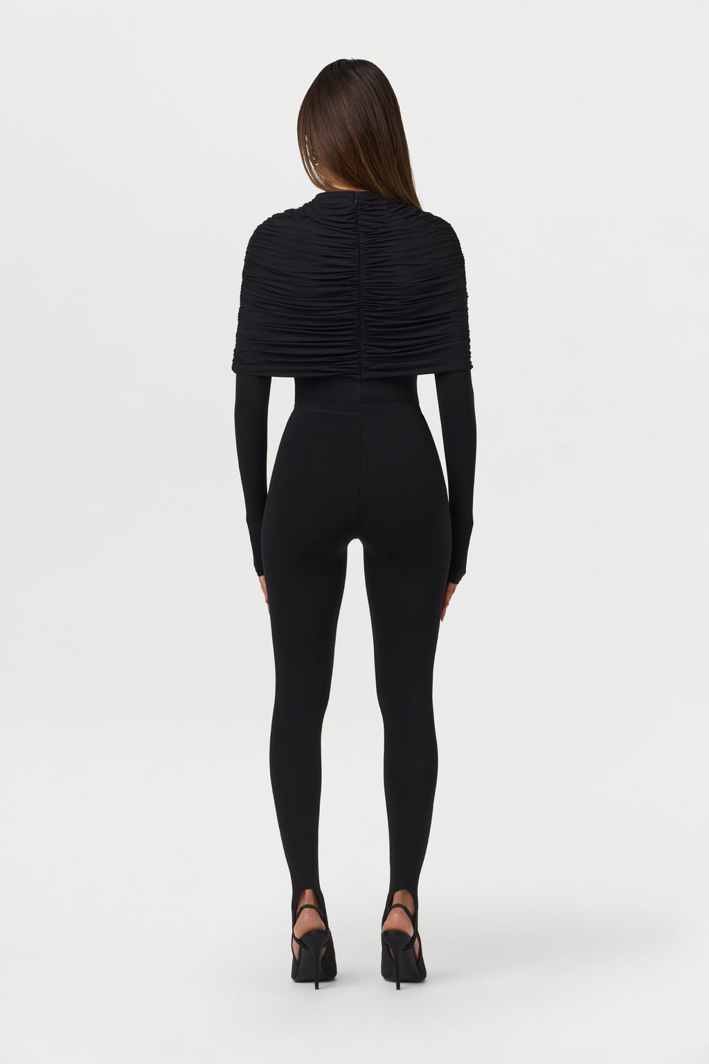 Naked Shirred Cape Bodysuit