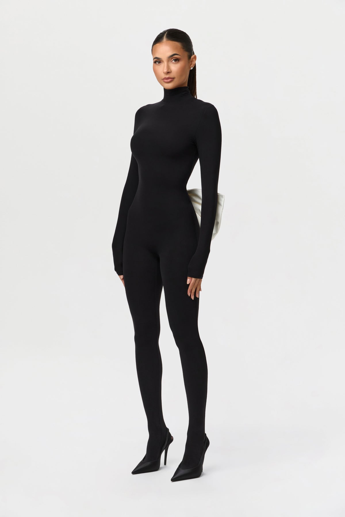 Naked Bow Closed Toe Jumpsuit