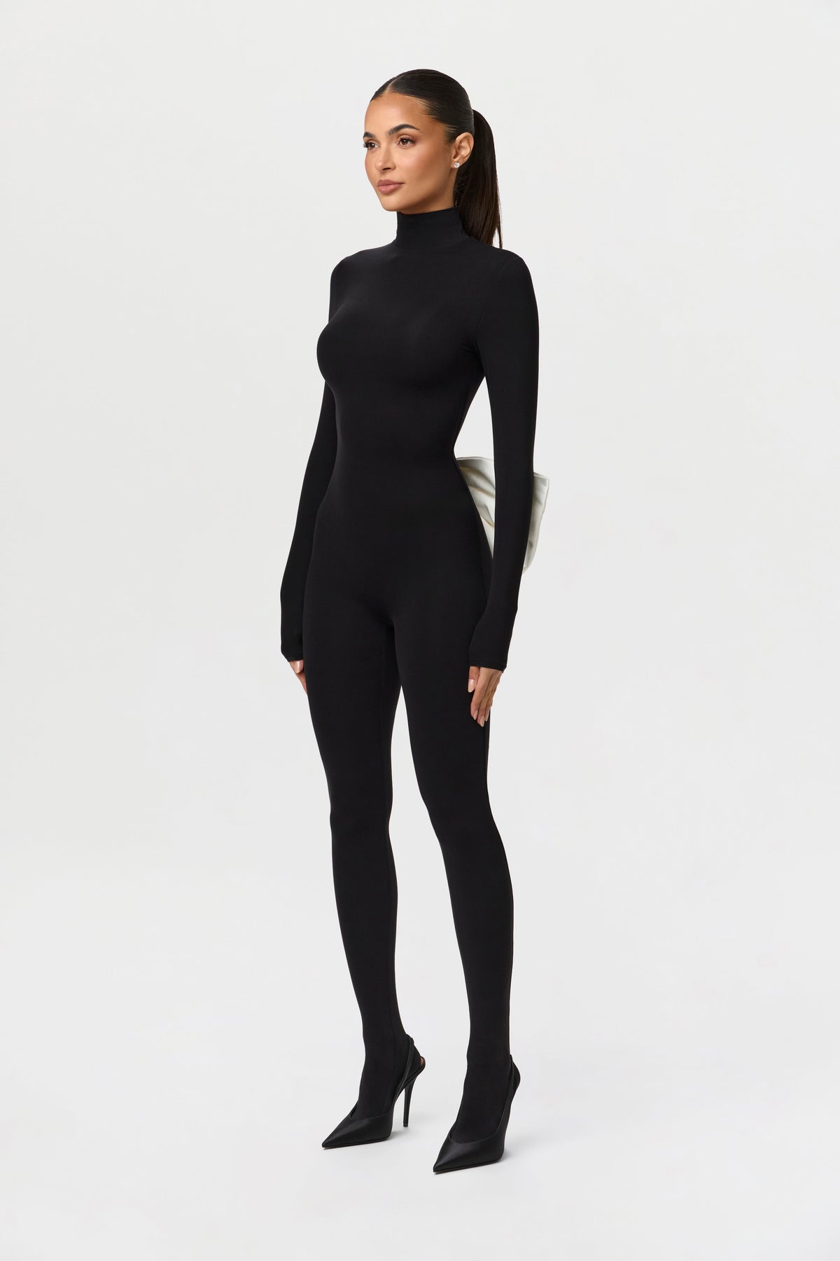 Naked Bow Closed Toe Jumpsuit
