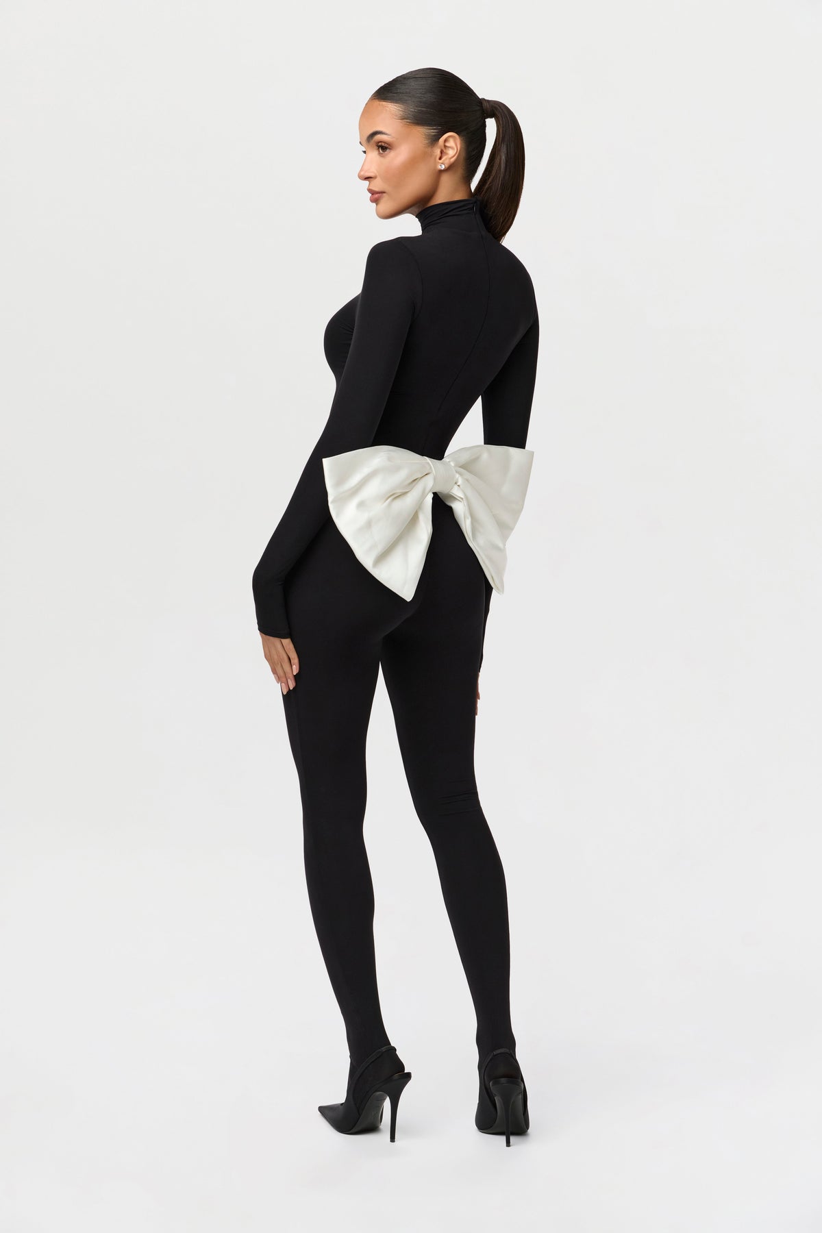 Naked Bow Closed Toe Jumpsuit