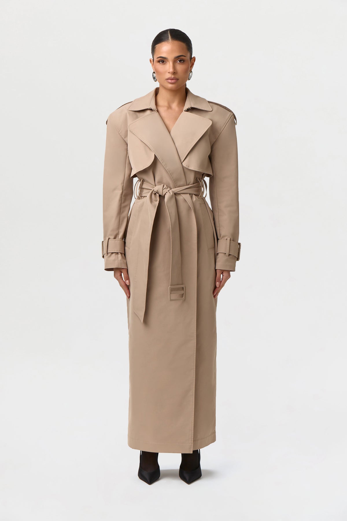 Twill Trench Long Coat