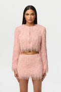 Faux Fringe Cropped Jacket