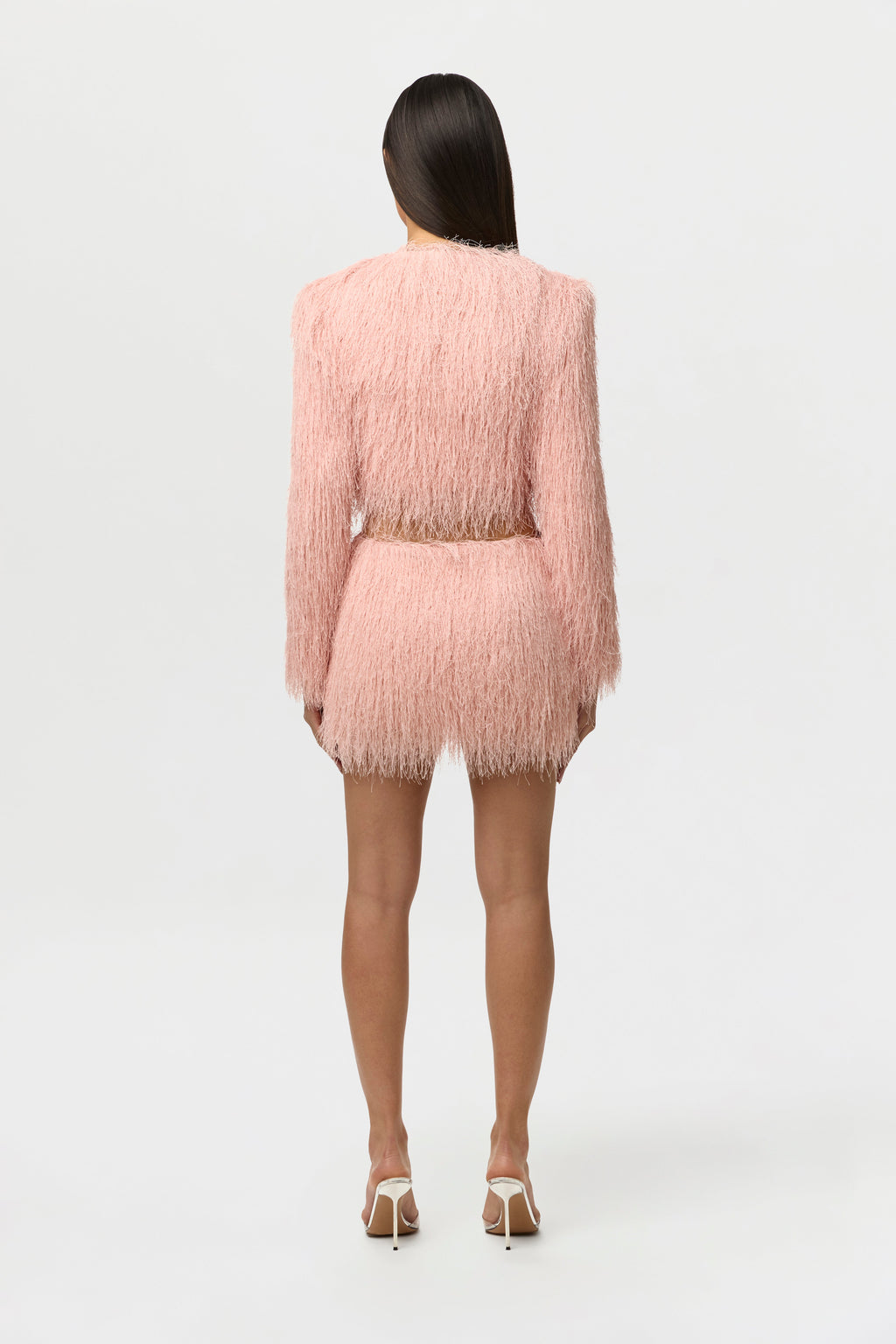 Faux Fringe Cropped Jacket