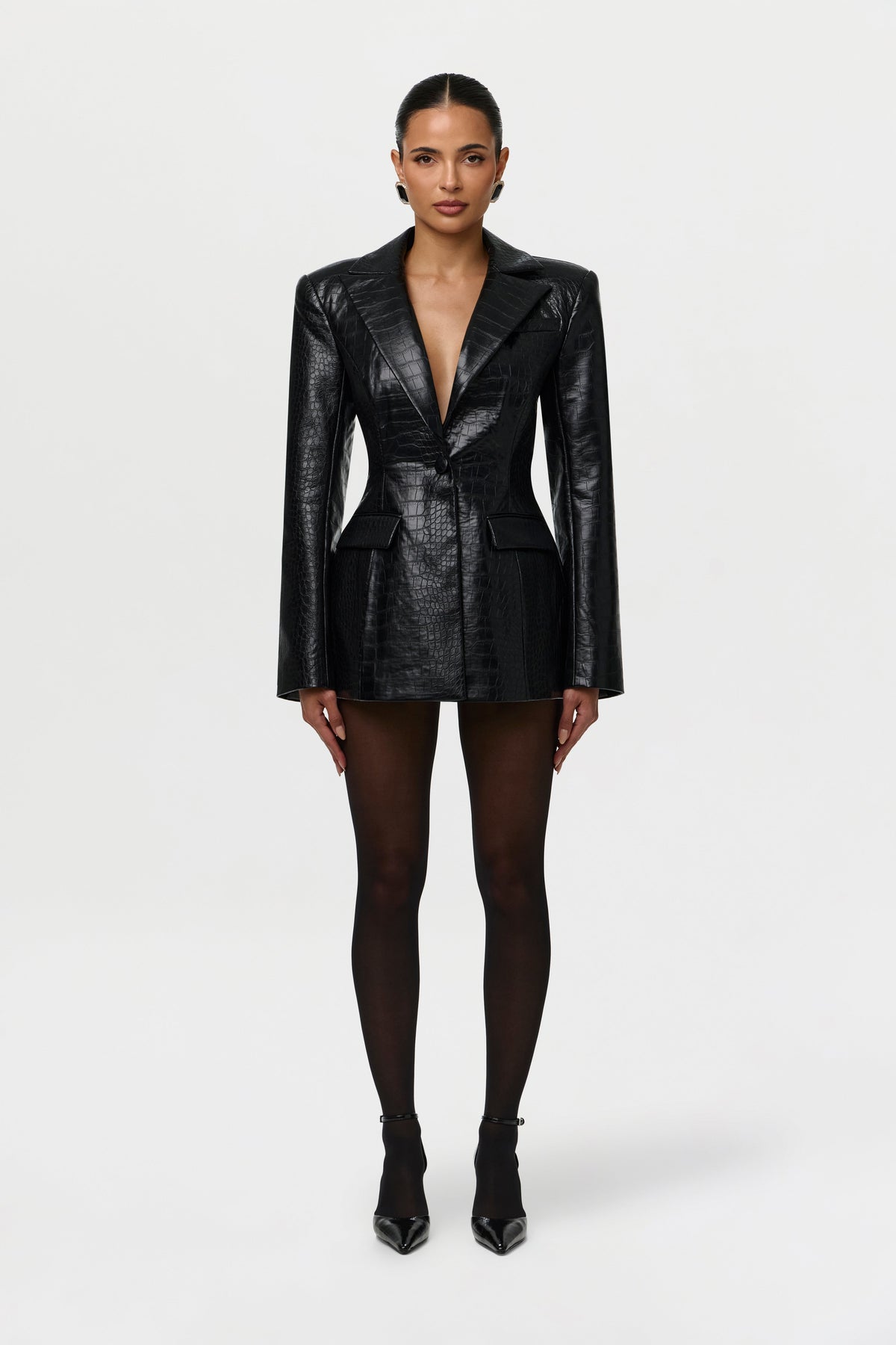 Vegan Leather Croc Shorts