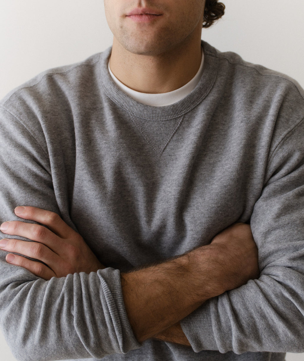 Men's Cloud 9 Fleece Relaxed Crewneck in Heather Grey
