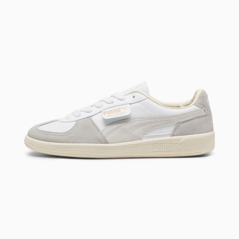Palermo Leather Sneakers - PUMA White-Cool Light Gray-Sugared Almond