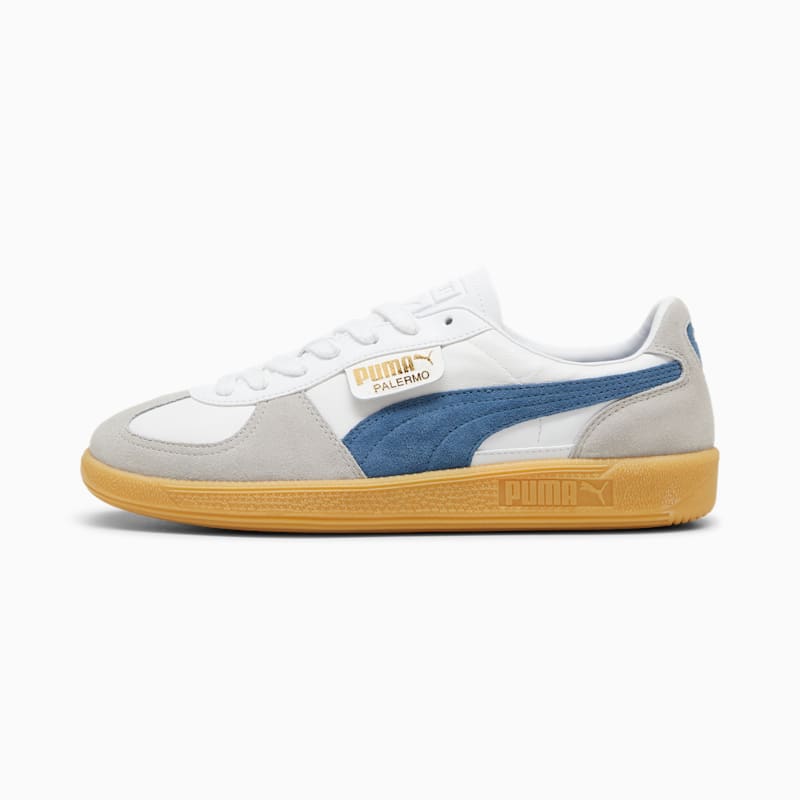 Palermo Leather Sneakers - PUMA White-Blue Horizon-Gum