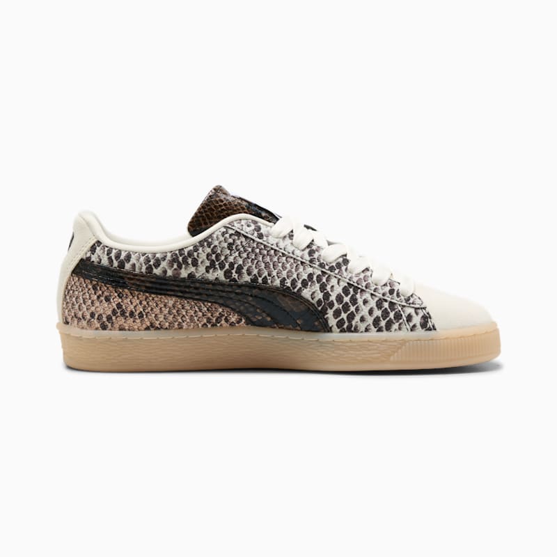 Suede Snake Print Sneakers