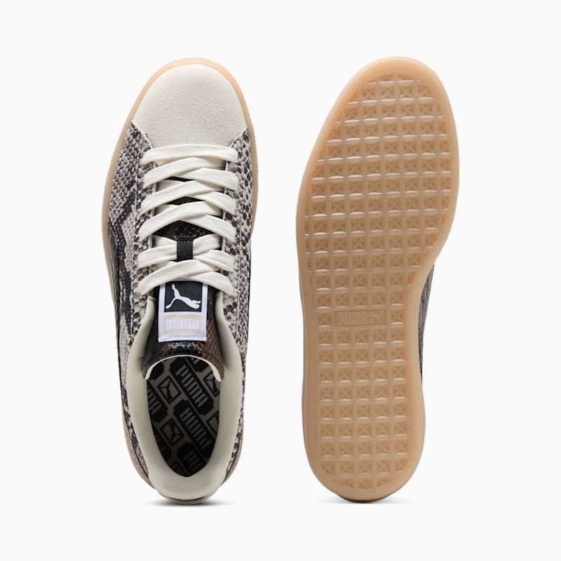 Suede Snake Print Sneakers