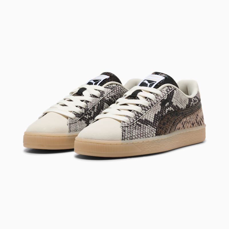 Suede Snake Print Sneakers
