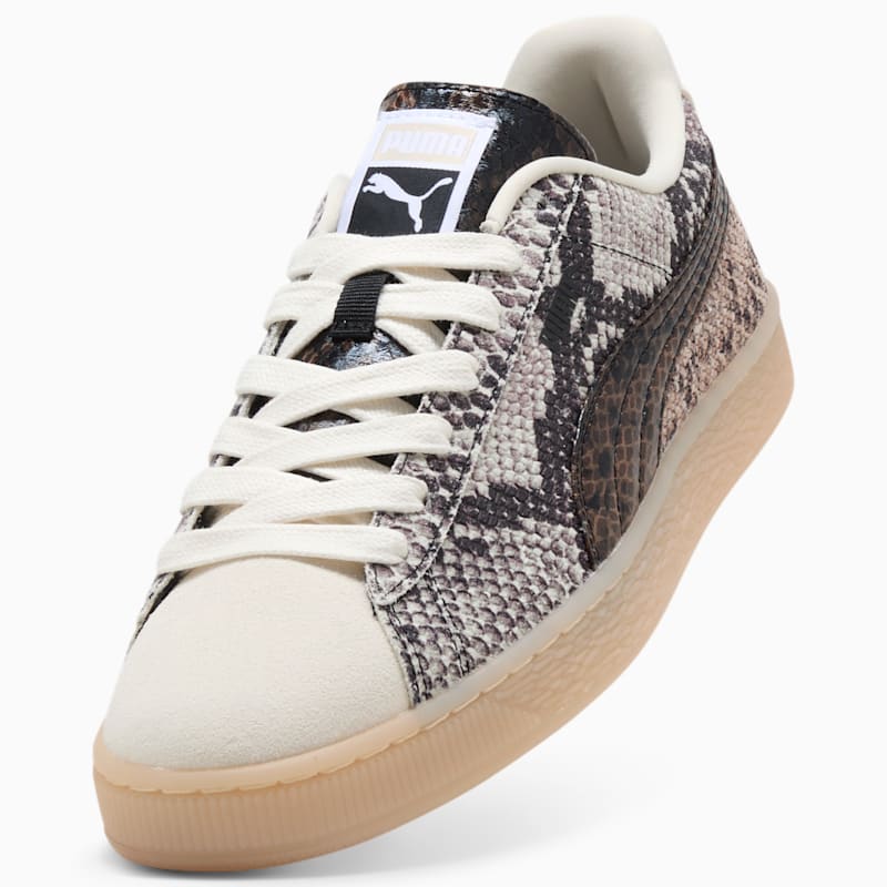 Suede Snake Print Sneakers