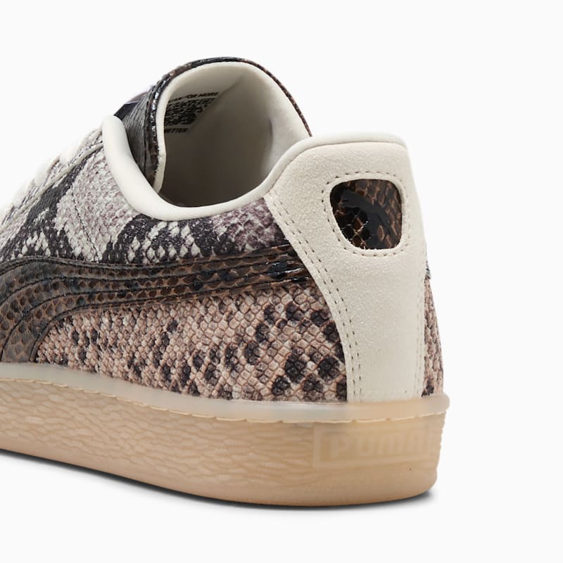 Suede Snake Print Sneakers