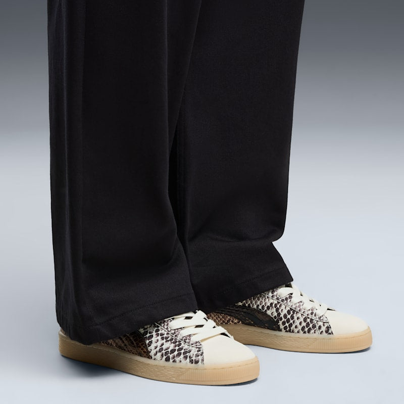 Suede Snake Print Sneakers