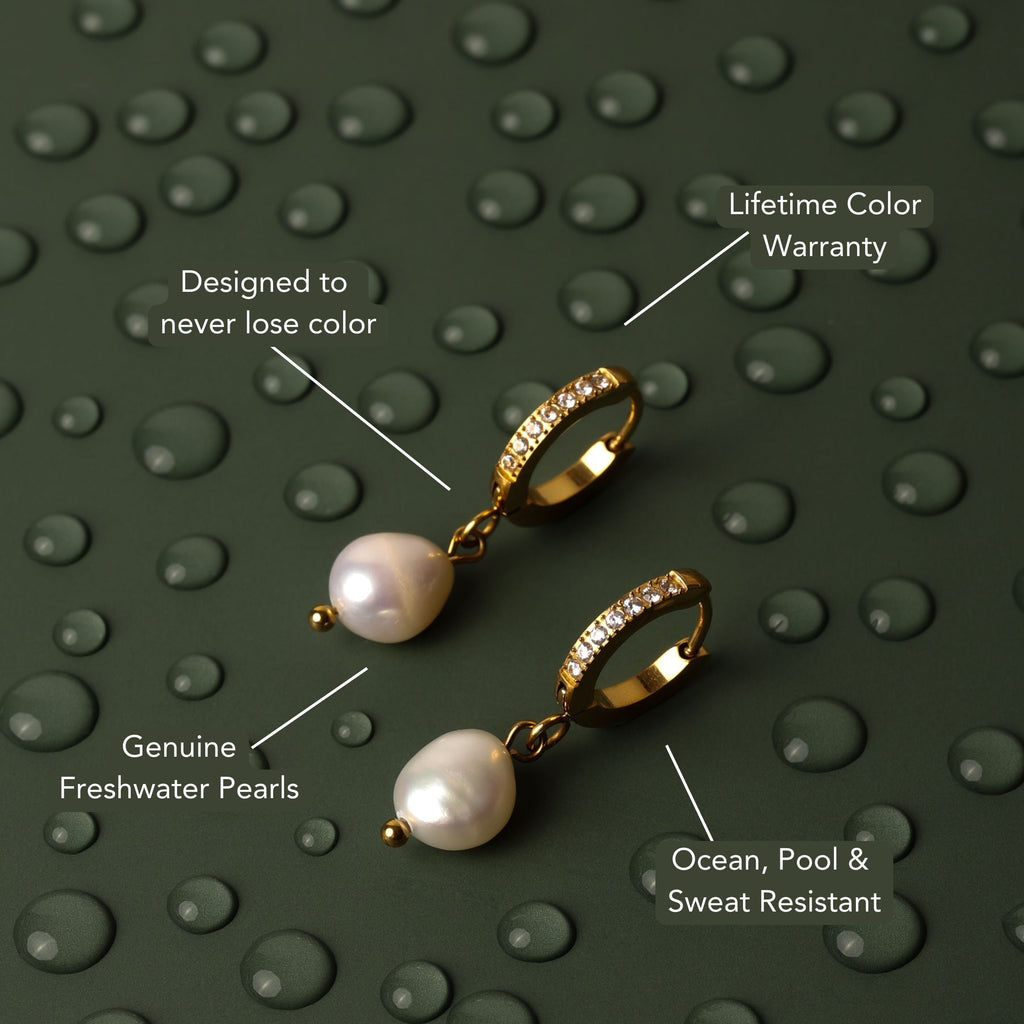 Freshwater Pearl Hoop Earrings
